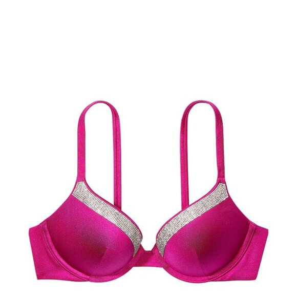 32C/S VICTORIA SECRET SWIM Shine Strap Push Up Top Bikini Set Brazilian Bottom - Picture 4 of 14